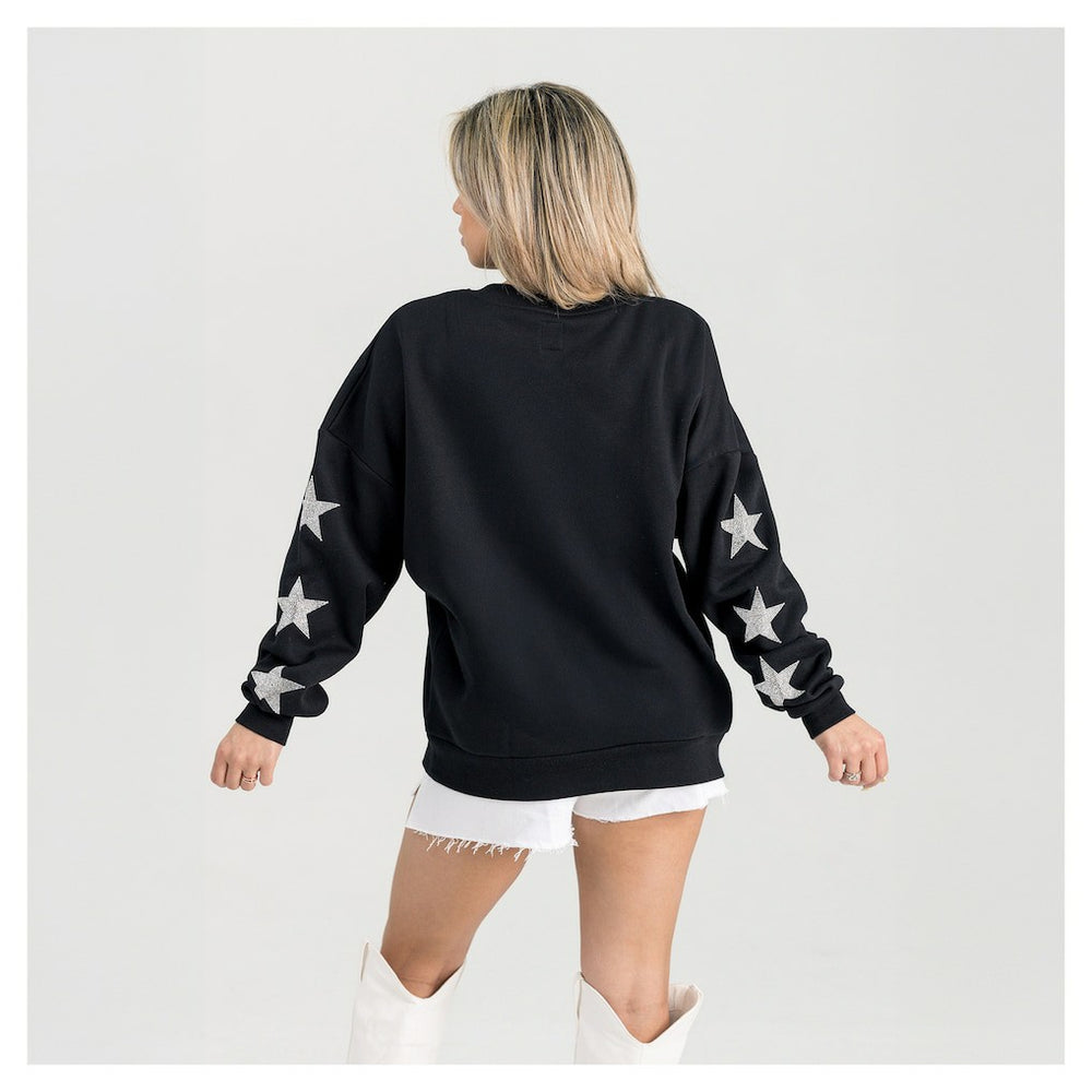 NFL Carolina Panthers Gameday Couture Women's Pure Victory Rhinestud Star-Sleeve Pullover Sweatshirt