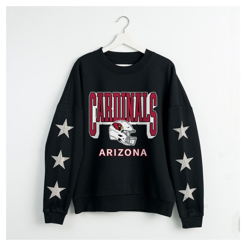 NFL Arizona Cardinals Gameday Couture Women's Pure Victory Rhinestud Star-Sleeve Pullover Sweatshirt