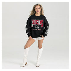 NFL Atlanta Falcons Gameday Couture Women's Pure Victory Rhinestud Star-Sleeve Pullover Sweatshirt