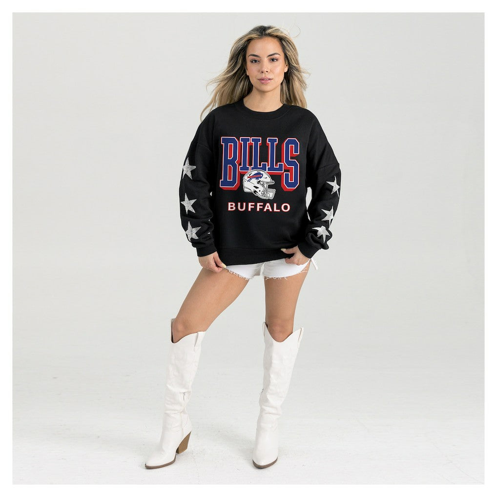 NFL Buffalo Bills Gameday Couture Women's Pure Victory Rhinestud Star-Sleeve Pullover Sweatshirt