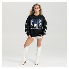 NFL Indianapolis Colts Gameday Couture Women's Pure Victory Rhinestud Star-Sleeve Pullover Sweatshirt