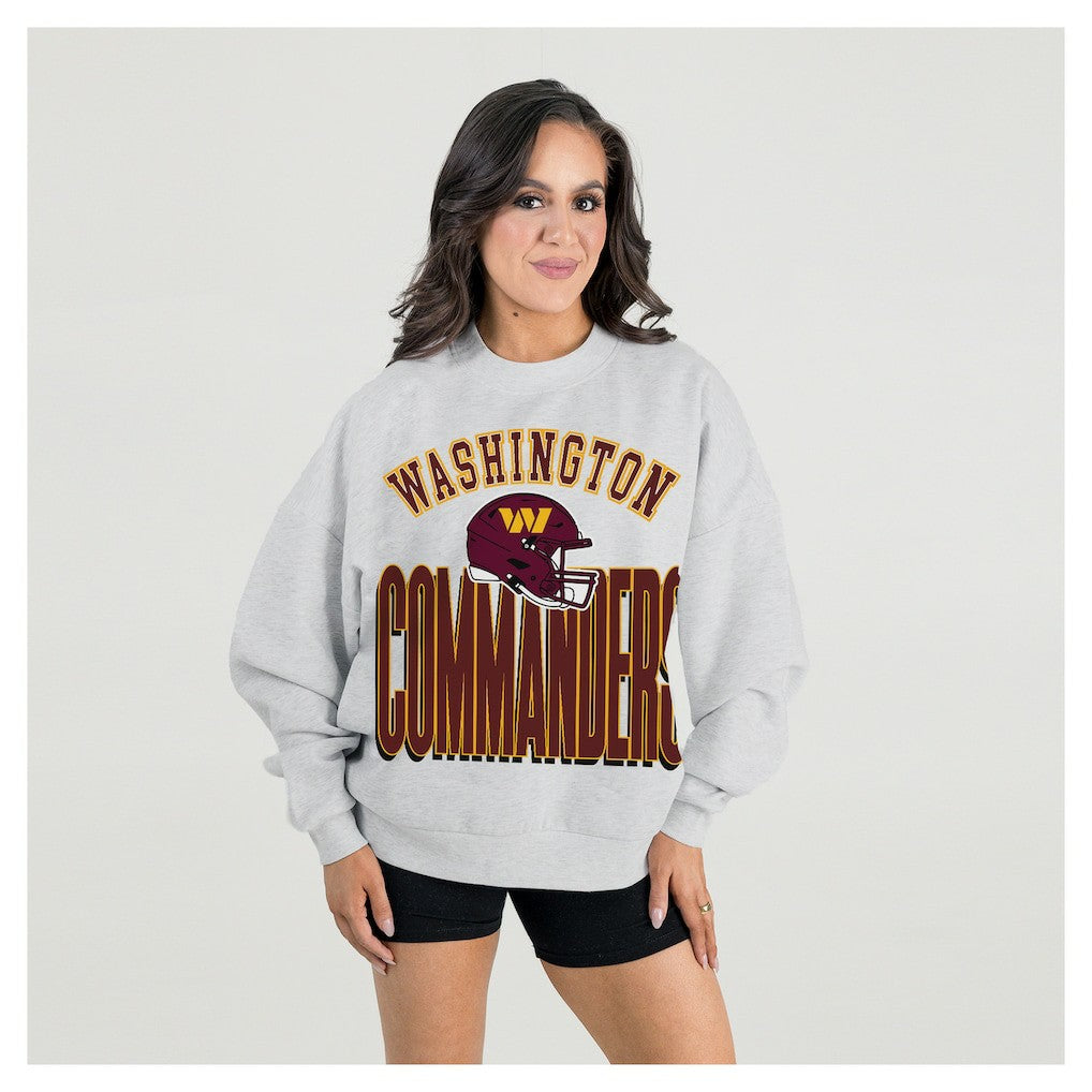 NFL Washington Commanders Gameday Couture Women's Fierce Focus Premium Oversized Fleece Pullover Sweatshirt