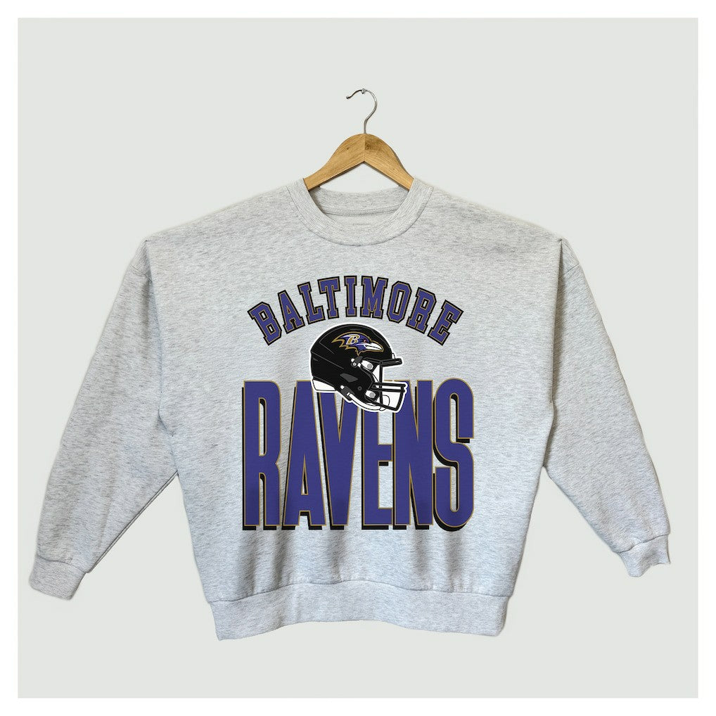 NFL Baltimore Ravens Gameday Couture Women's Fierce Focus Premium Oversized Fleece Pullover Sweatshirt