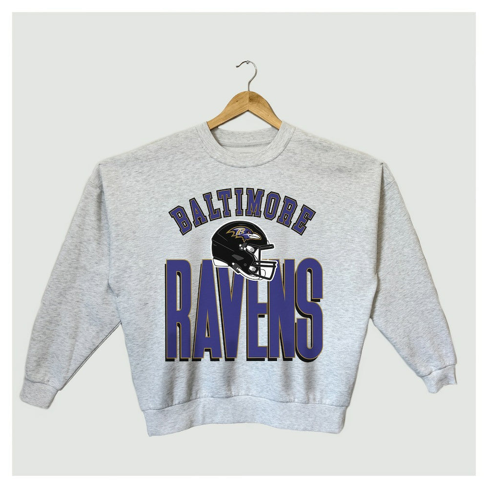 NFL Baltimore Ravens Gameday Couture Women's Fierce Focus Premium Oversized Fleece Pullover Sweatshirt