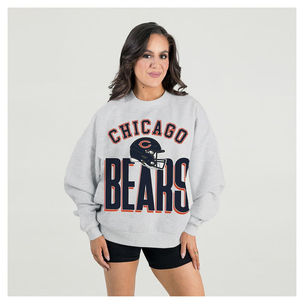 NFL Chicago Bears Gameday Couture Women's Fierce Focus Premium Oversized Fleece Pullover Sweatshirt