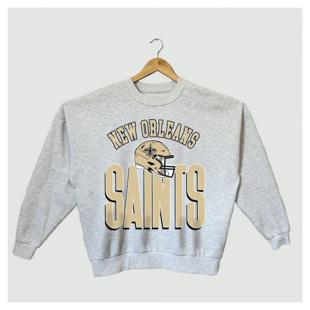 NFL New Orleans Saints Gameday Couture Women's Fierce Focus Premium Oversized Fleece Pullover Sweatshirt