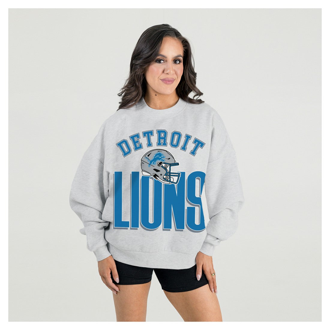 NFL Detroit Lions Gameday Couture Women's Fierce Focus Premium Oversized Fleece Pullover Sweatshirt