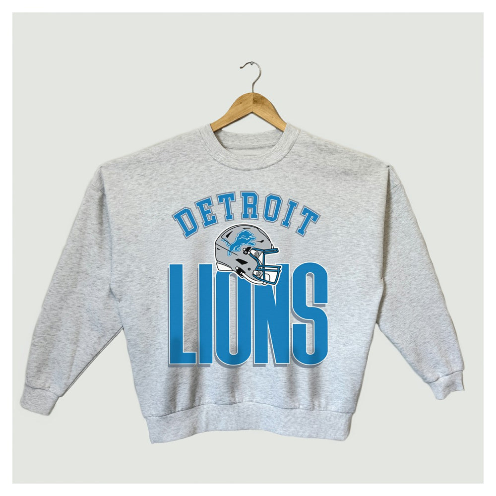 NFL Detroit Lions Gameday Couture Women's Fierce Focus Premium Oversized Fleece Pullover Sweatshirt