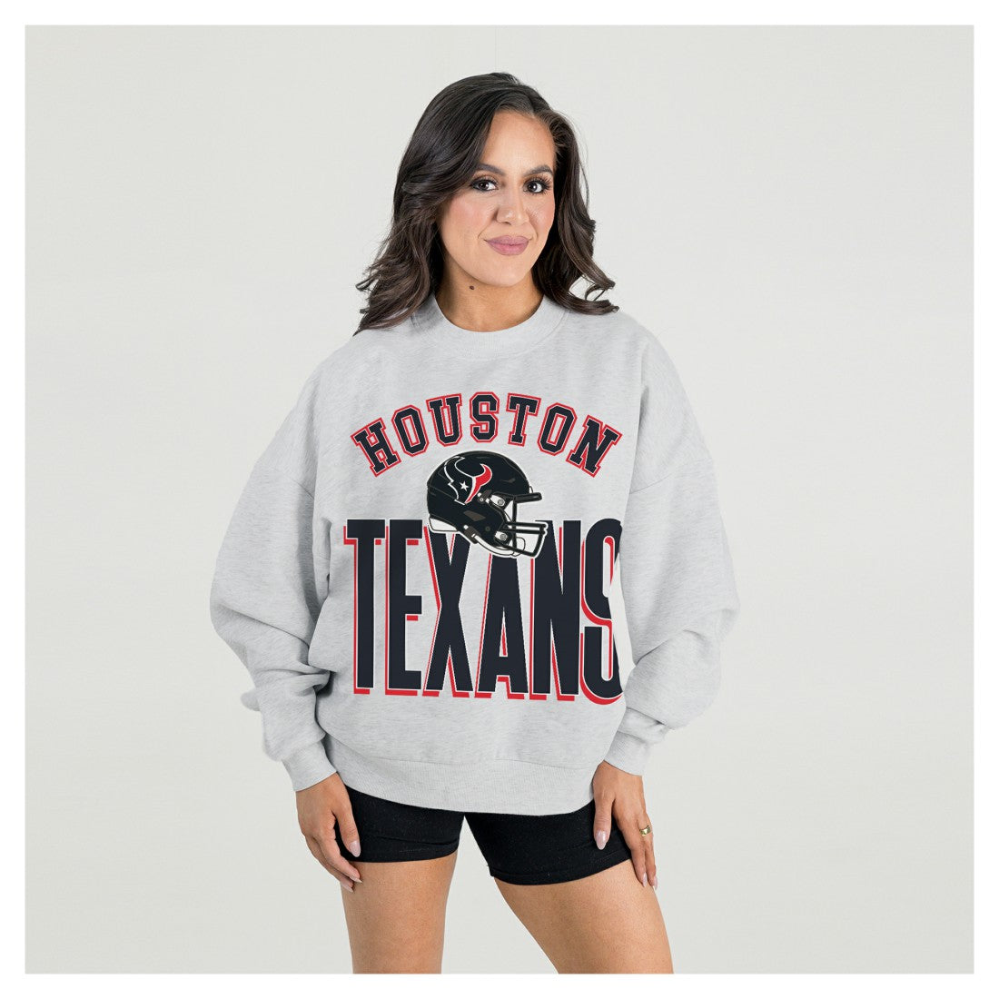 NFL Houston Texans Gameday Couture Women's Fierce Focus Premium Oversized Fleece Pullover Sweatshirt