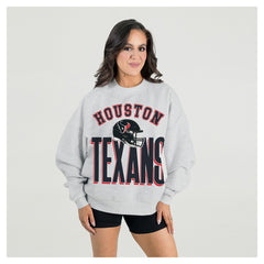 NFL Houston Texans Gameday Couture Women's Fierce Focus Premium Oversized Fleece Pullover Sweatshirt