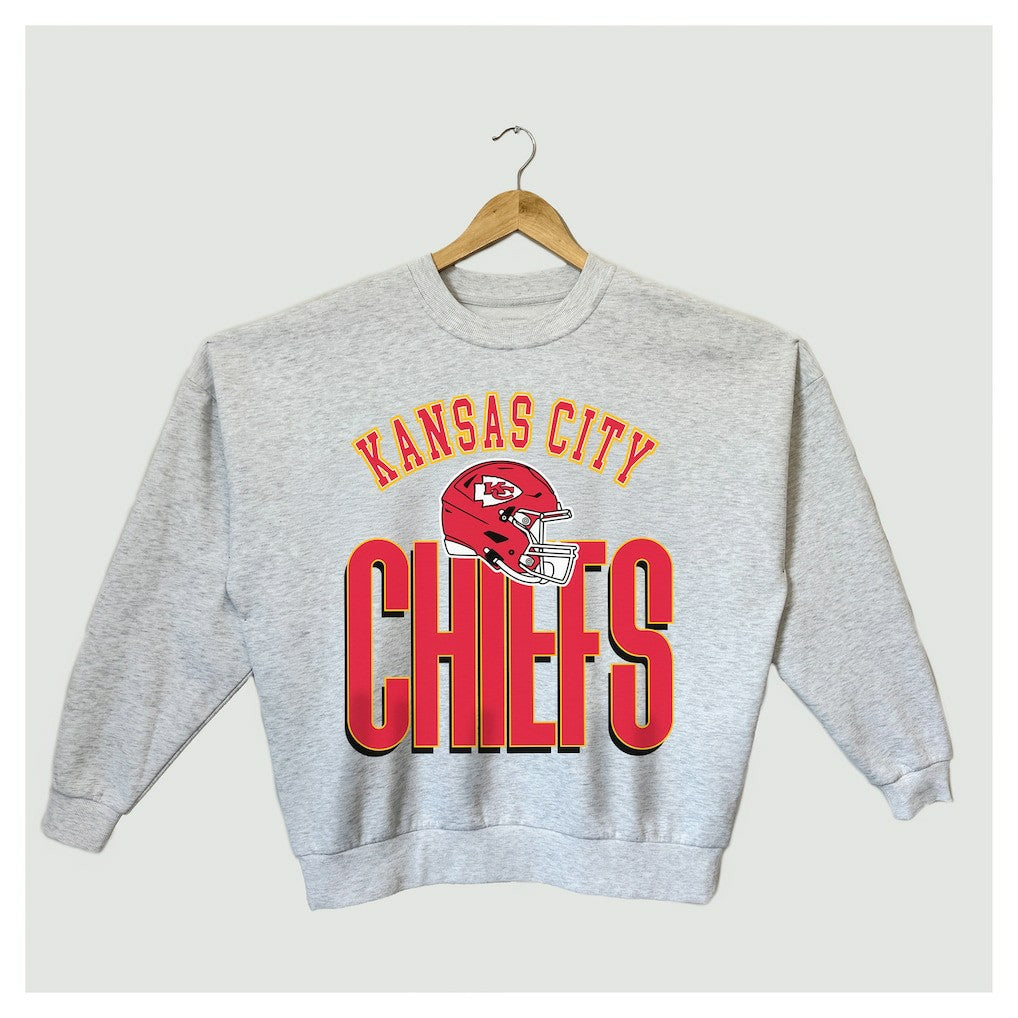 NFL Kansas City Chiefs Gameday Couture Women's Fierce Focus Premium Oversized Fleece Pullover Sweatshirt