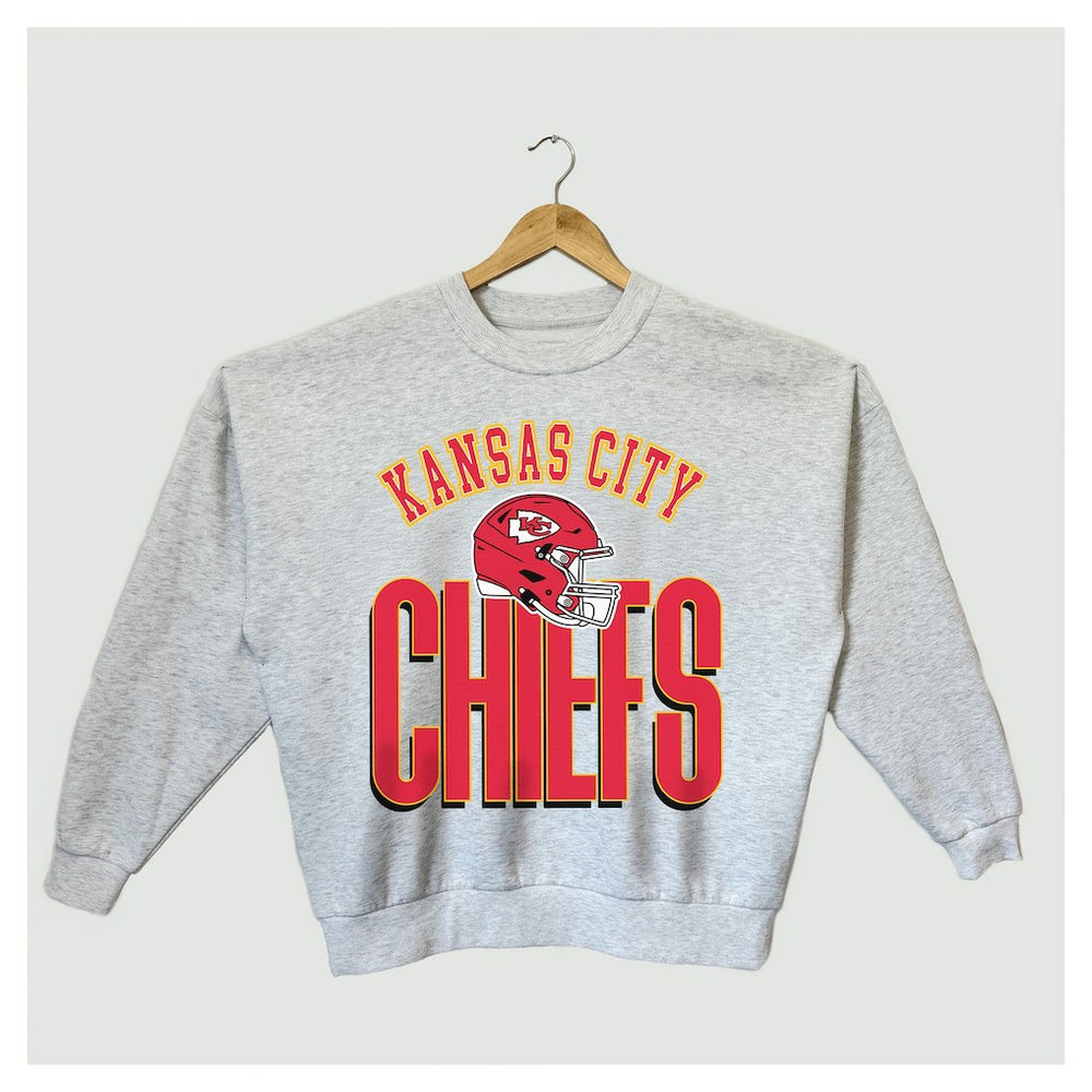 NFL Kansas City Chiefs Gameday Couture Women's Fierce Focus Premium Oversized Fleece Pullover Sweatshirt
