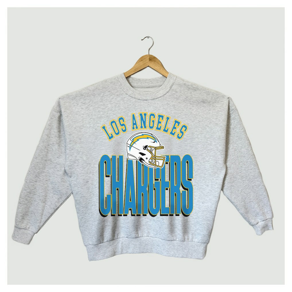 NFL Los Angeles Chargers Gameday Couture Women's Fierce Focus Premium Oversized Fleece Pullover Sweatshirt