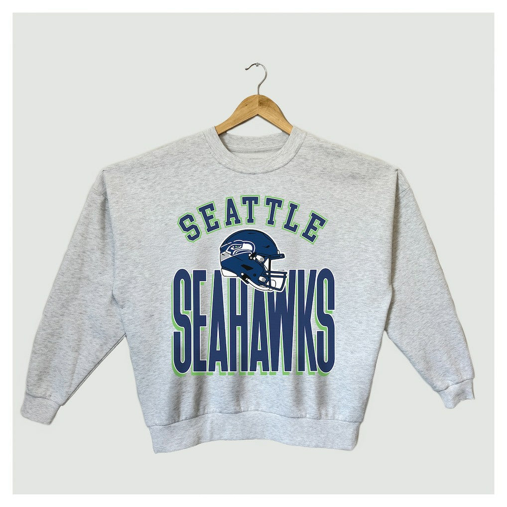 NFL Seattle Seahawks Gameday Couture Women's Fierce Focus Premium Oversized Fleece Pullover Sweatshirt