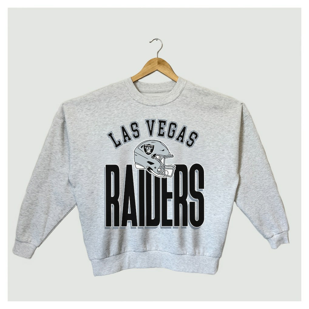 NFL Las Vegas Raiders Gameday Couture Women's Fierce Focus Premium Oversized Fleece Pullover Sweatshirt