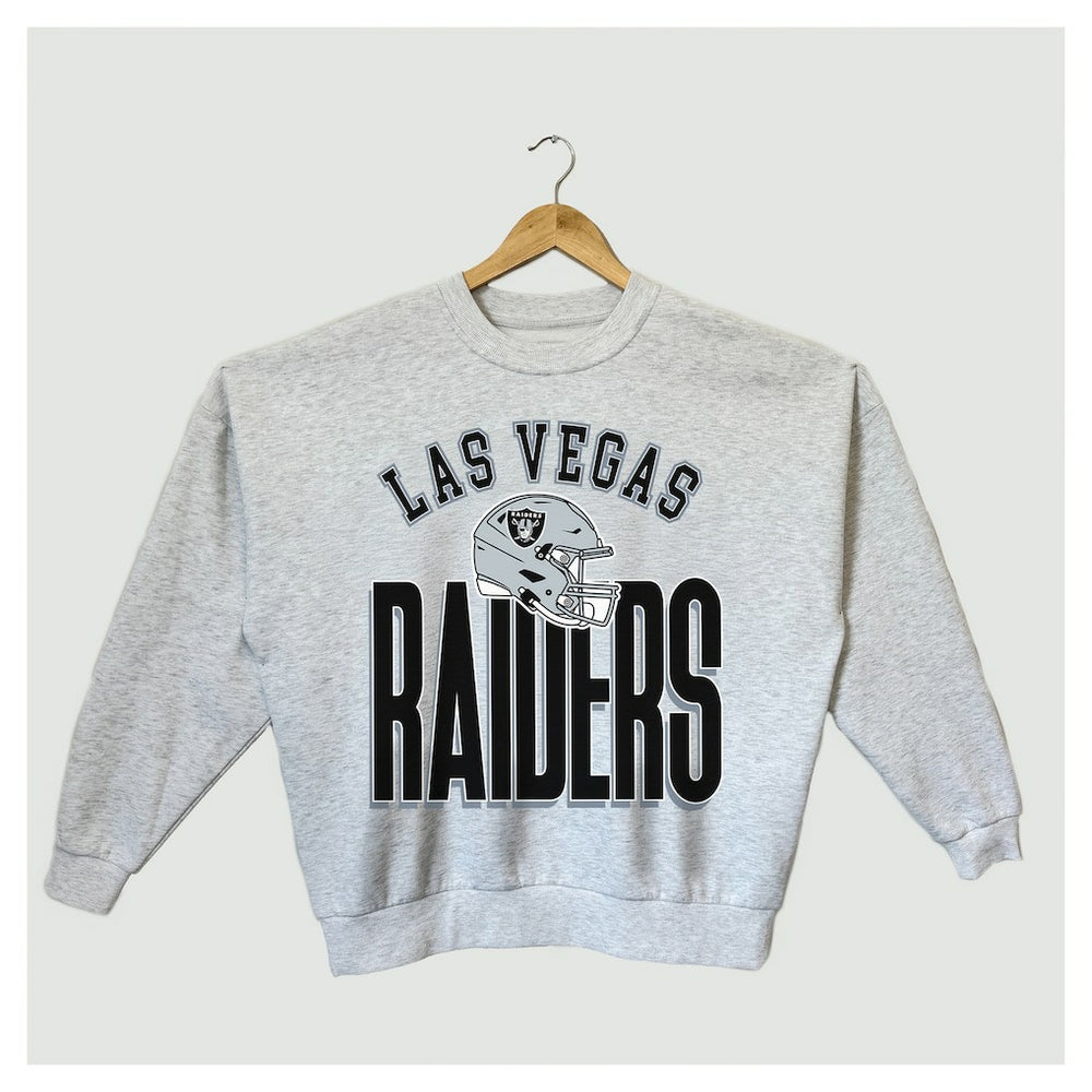 NFL Las Vegas Raiders Gameday Couture Women's Fierce Focus Premium Oversized Fleece Pullover Sweatshirt