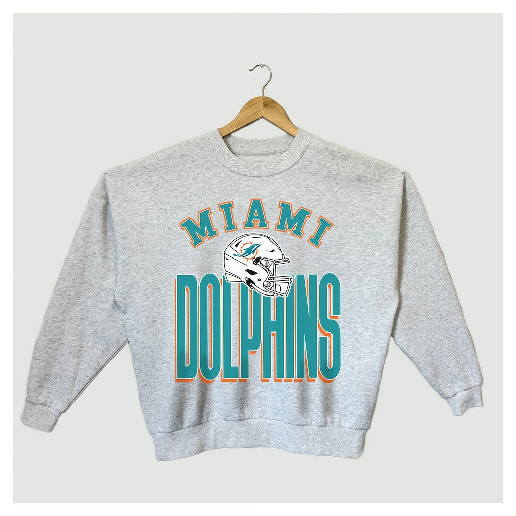 NFL Miami Dolphins Gameday Couture Women's Fierce Focus Premium Oversized Fleece Pullover Sweatshirt