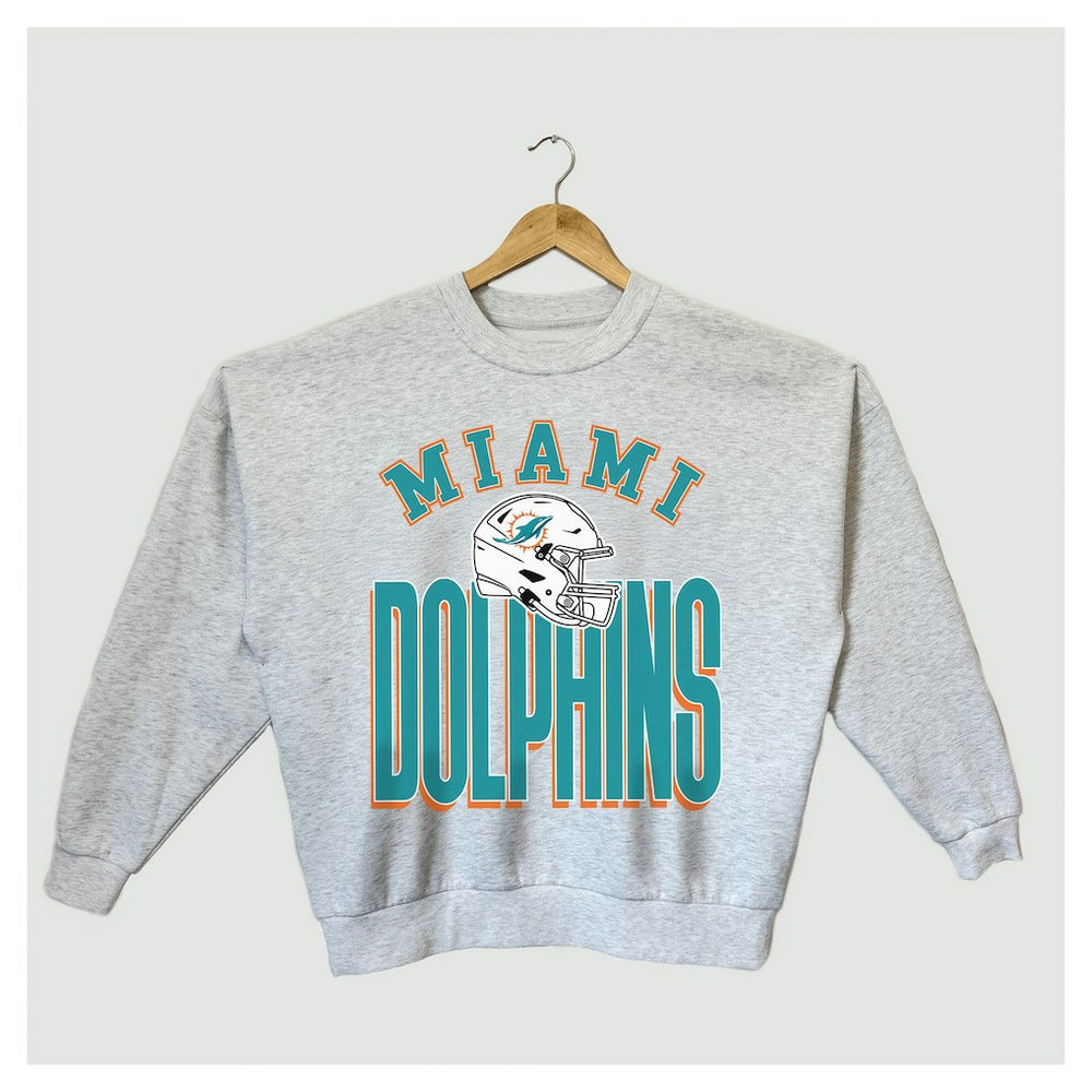 NFL Miami Dolphins Gameday Couture Women's Fierce Focus Premium Oversized Fleece Pullover Sweatshirt