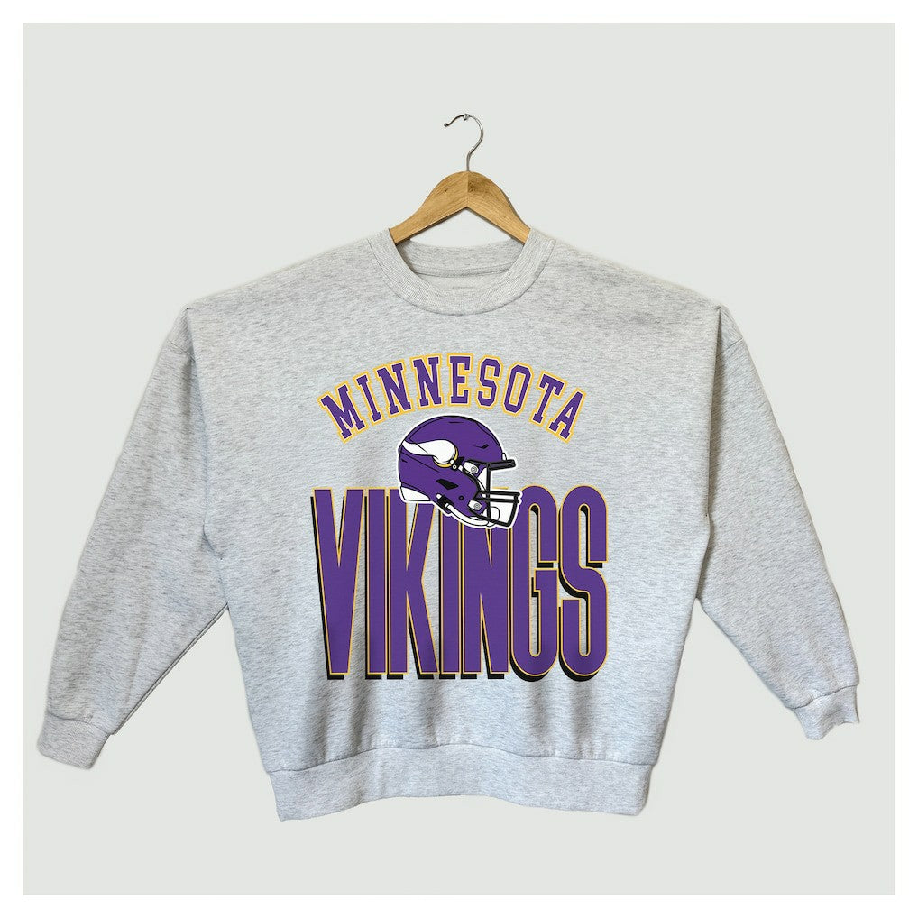 NFL Minnesota Vikings Gameday Couture Women's Fierce Focus Premium Oversized Fleece Pullover Sweatshirt
