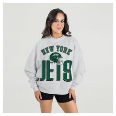 NFL New York Jets Gameday Couture Women's Fierce Focus Premium Oversized Fleece Pullover Sweatshirt