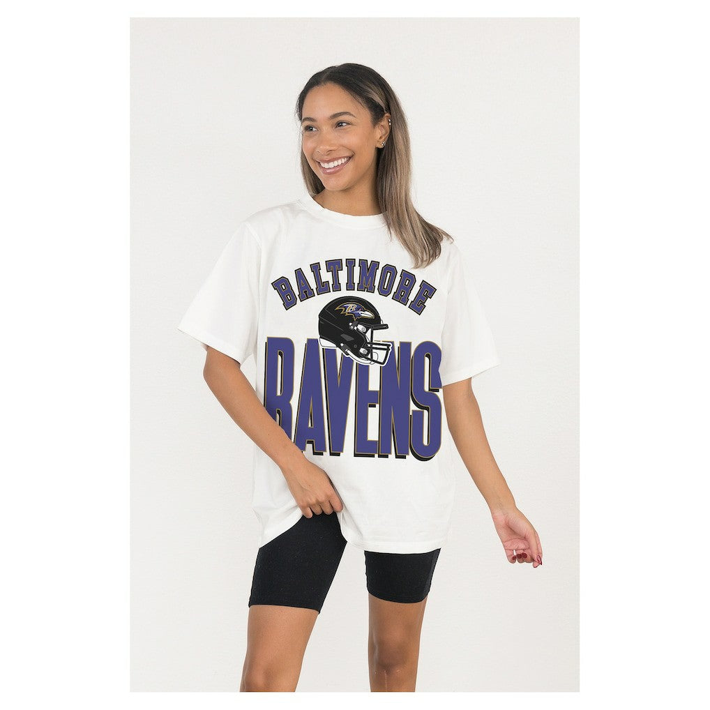 NFL Baltimore Ravens Gameday Couture Women's Oversized Classic Fierce Focus T-Shirt
