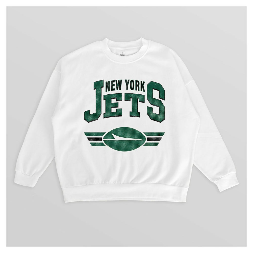 NFL New York Jets Gameday Couture Women's Swift Strike Premium Oversized Fleece Pullover Sweatshirt