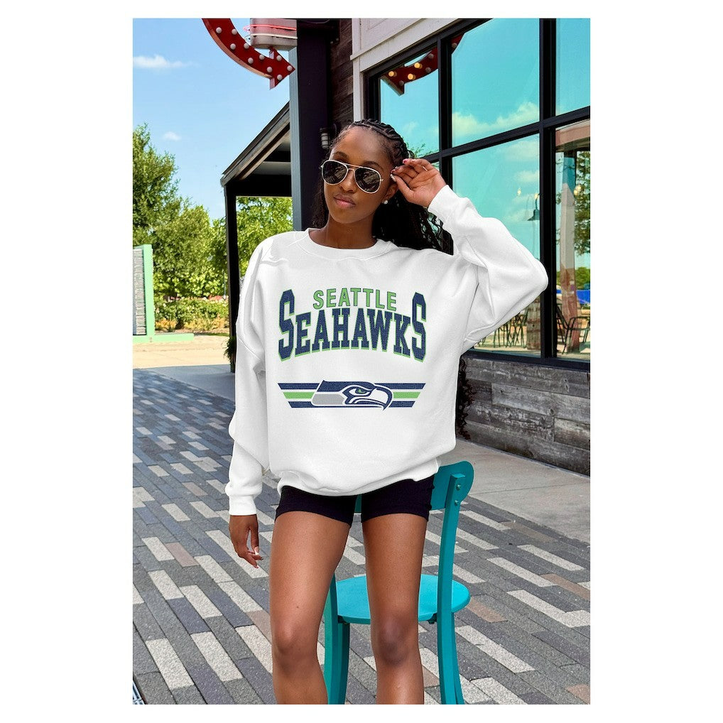 NFL Seattle Seahawks Gameday Couture Women's Swift Strike Premium Oversized Fleece Pullover Sweatshirt
