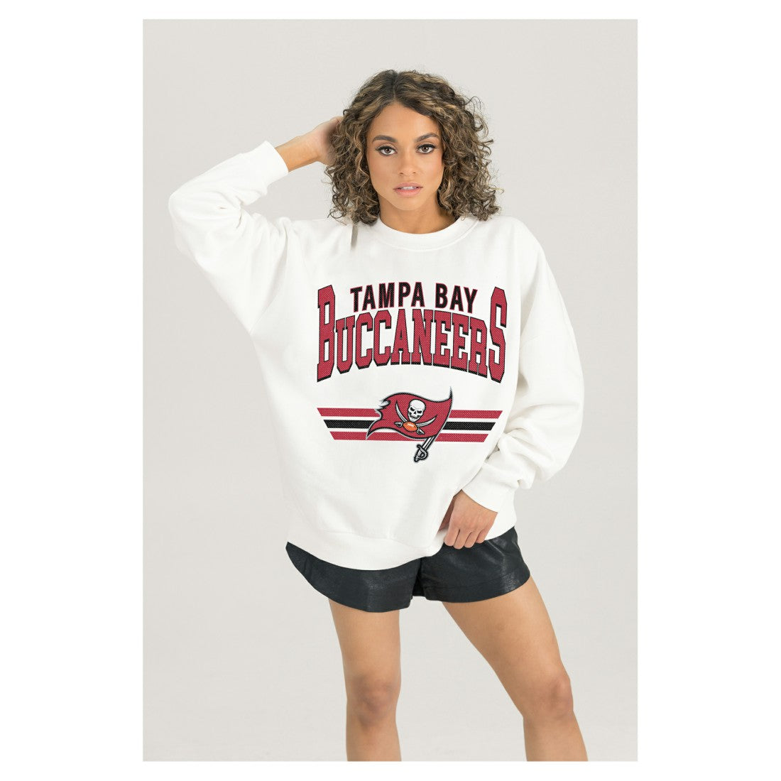 NFL Tampa Bay Buccaneers Gameday Couture Women's Swift Strike Premium Oversized Fleece Pullover Sweatshirt