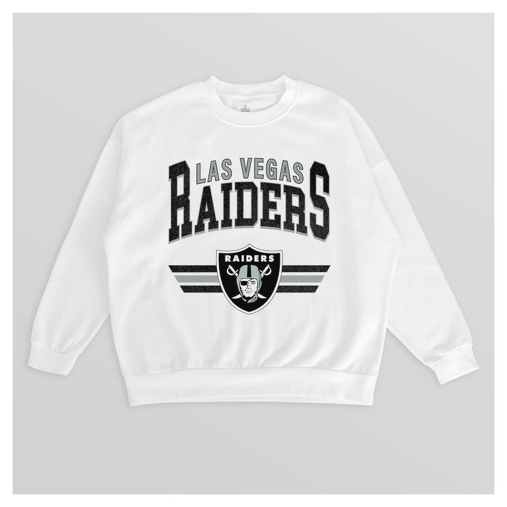 NFL Las Vegas Raiders Gameday Couture Women's Swift Strike Premium Oversized Fleece Pullover Sweatshirt