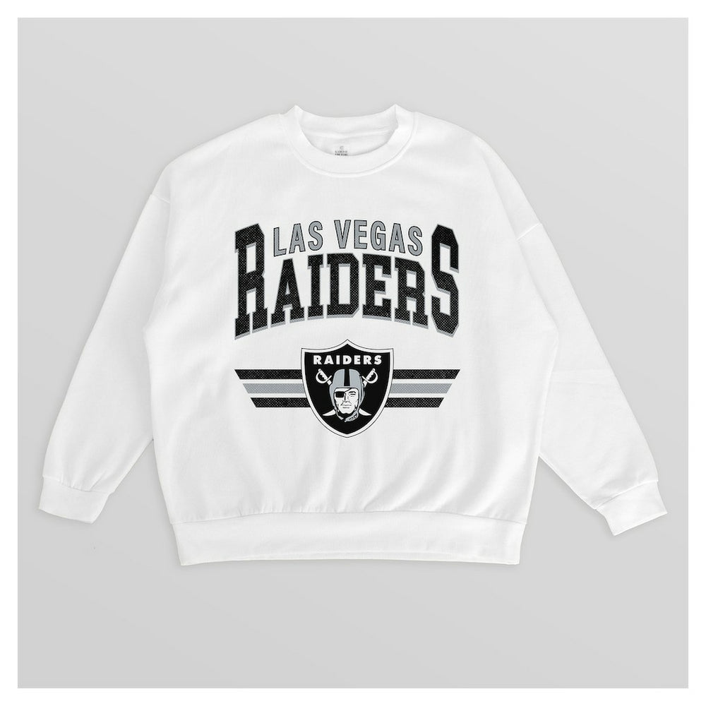 NFL Las Vegas Raiders Gameday Couture Women's Swift Strike Premium Oversized Fleece Pullover Sweatshirt