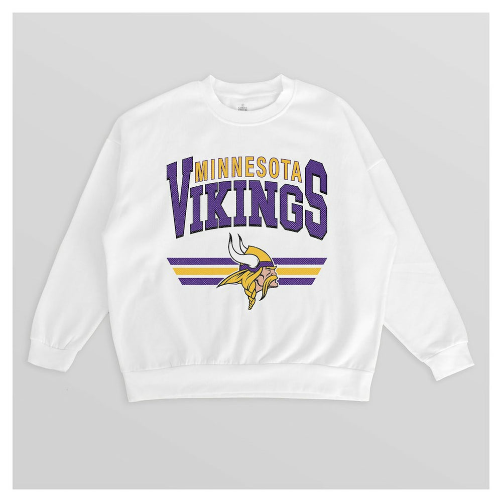 NFL Minnesota Vikings Gameday Couture Women's Swift Strike Premium Oversized Fleece Pullover Sweatshirt