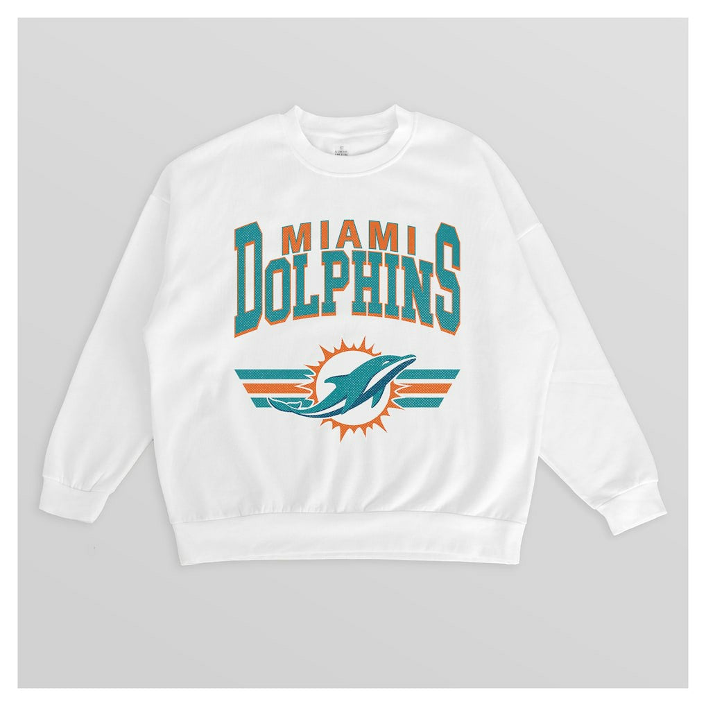 NFL Miami Dolphins Gameday Couture Women's Swift Strike Premium Oversized Fleece Pullover Sweatshirt