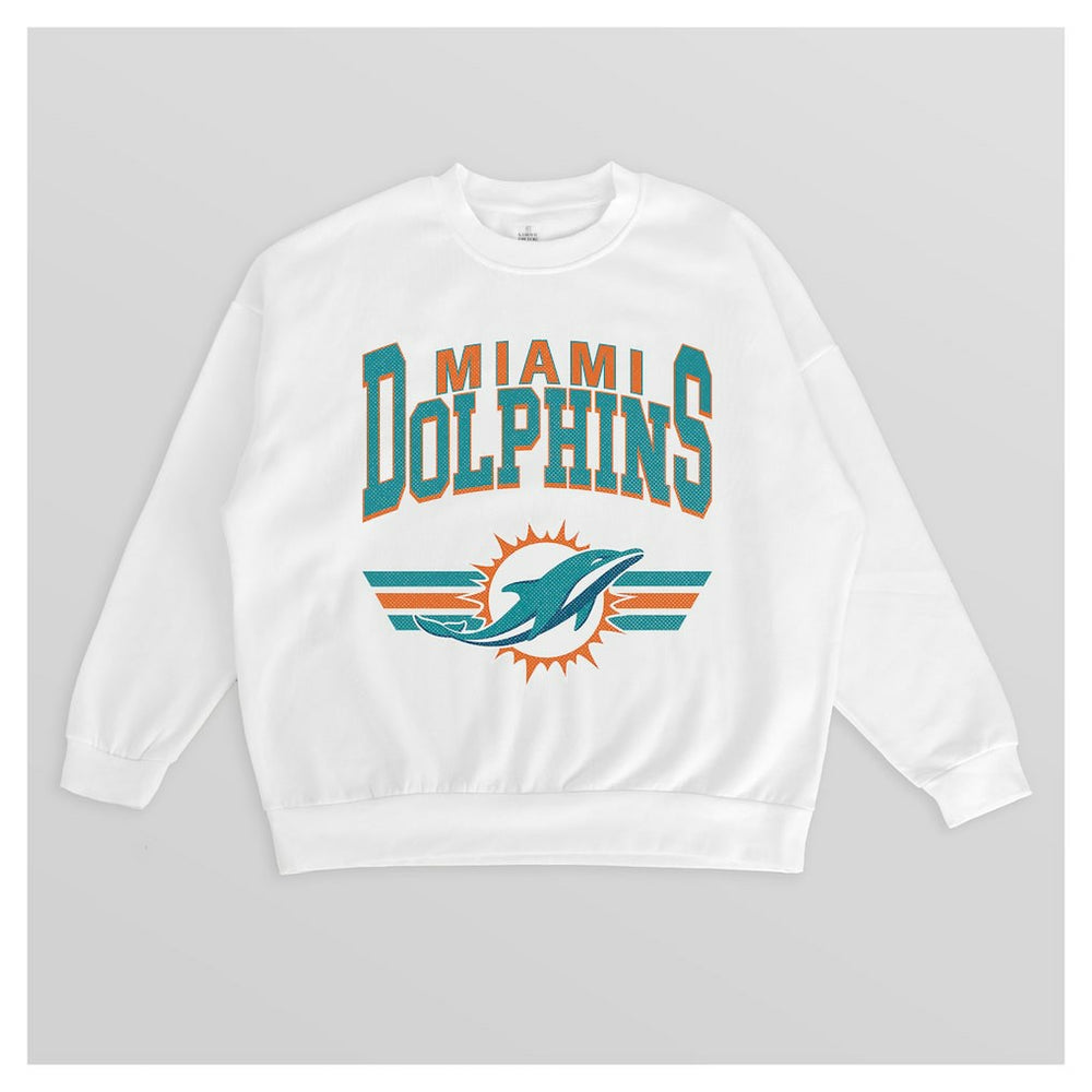 NFL Miami Dolphins Gameday Couture Women's Swift Strike Premium Oversized Fleece Pullover Sweatshirt