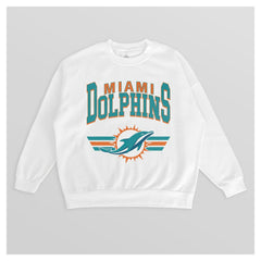 NFL Miami Dolphins Gameday Couture Women's Swift Strike Premium Oversized Fleece Pullover Sweatshirt