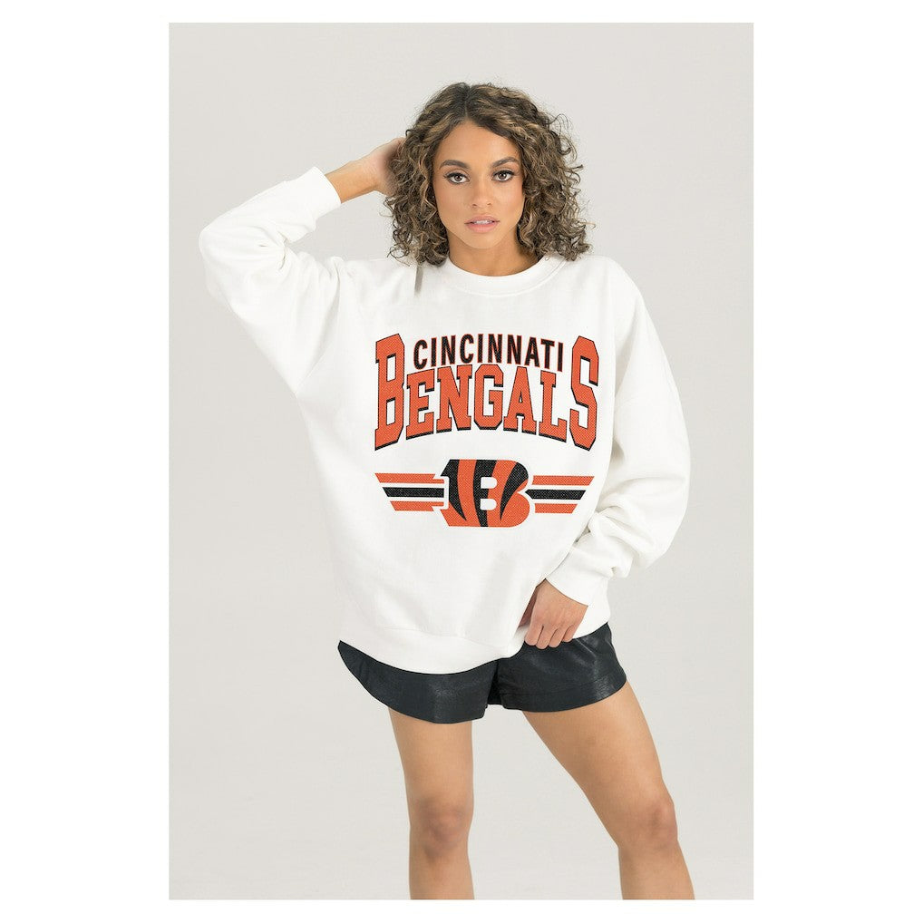 NFL Cincinnati Bengals Gameday Couture Women's Swift Strike Premium Oversized Fleece Pullover Sweatshirt