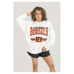 NFL Cincinnati Bengals Gameday Couture Women's Swift Strike Premium Oversized Fleece Pullover Sweatshirt
