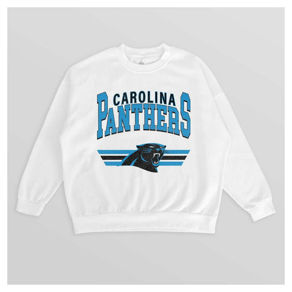 NFL Carolina Panthers Gameday Couture Women's Swift Strike Premium Oversized Fleece Pullover Sweatshirt