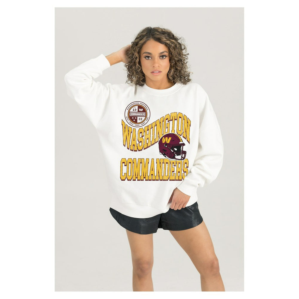 NFL Washington Commanders Gameday Couture Women's Oversized Hard Earned Premium Fleece Pullover Sweatshirt