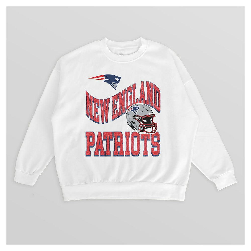 NFL New England Patriots Gameday Couture Women's Oversized Hard Earned Premium Fleece Pullover Sweatshirt