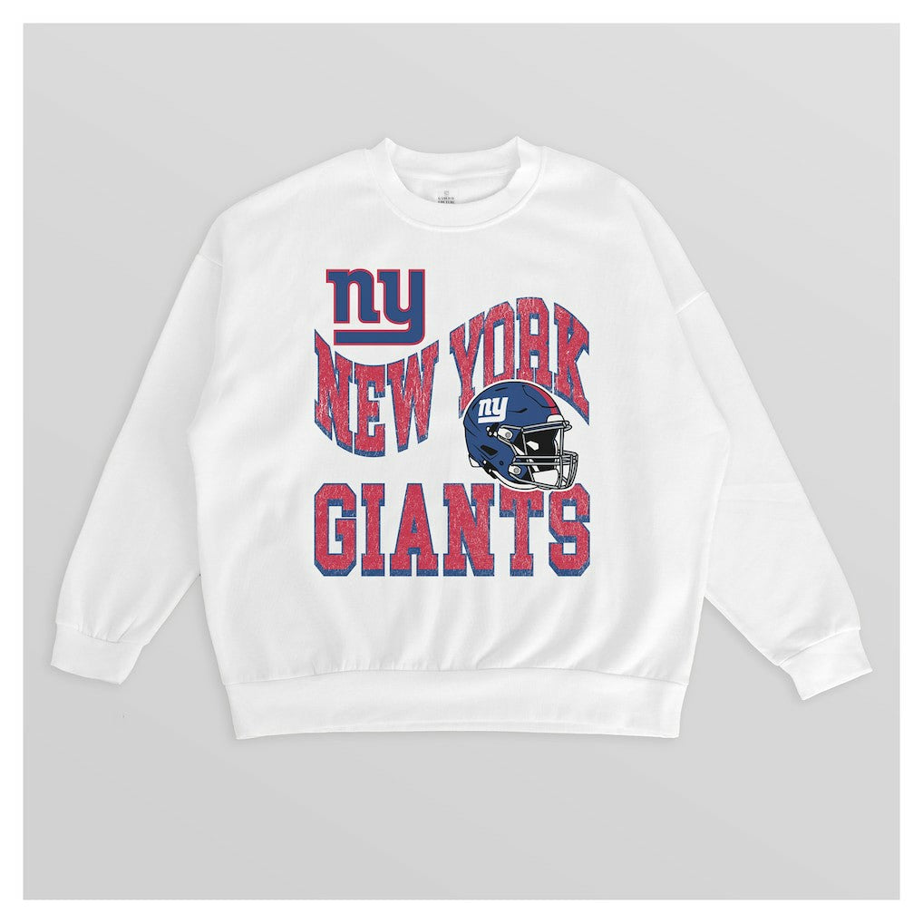 NFL New York Giants Gameday Couture Women's Oversized Hard Earned Premium Fleece Pullover Sweatshirt