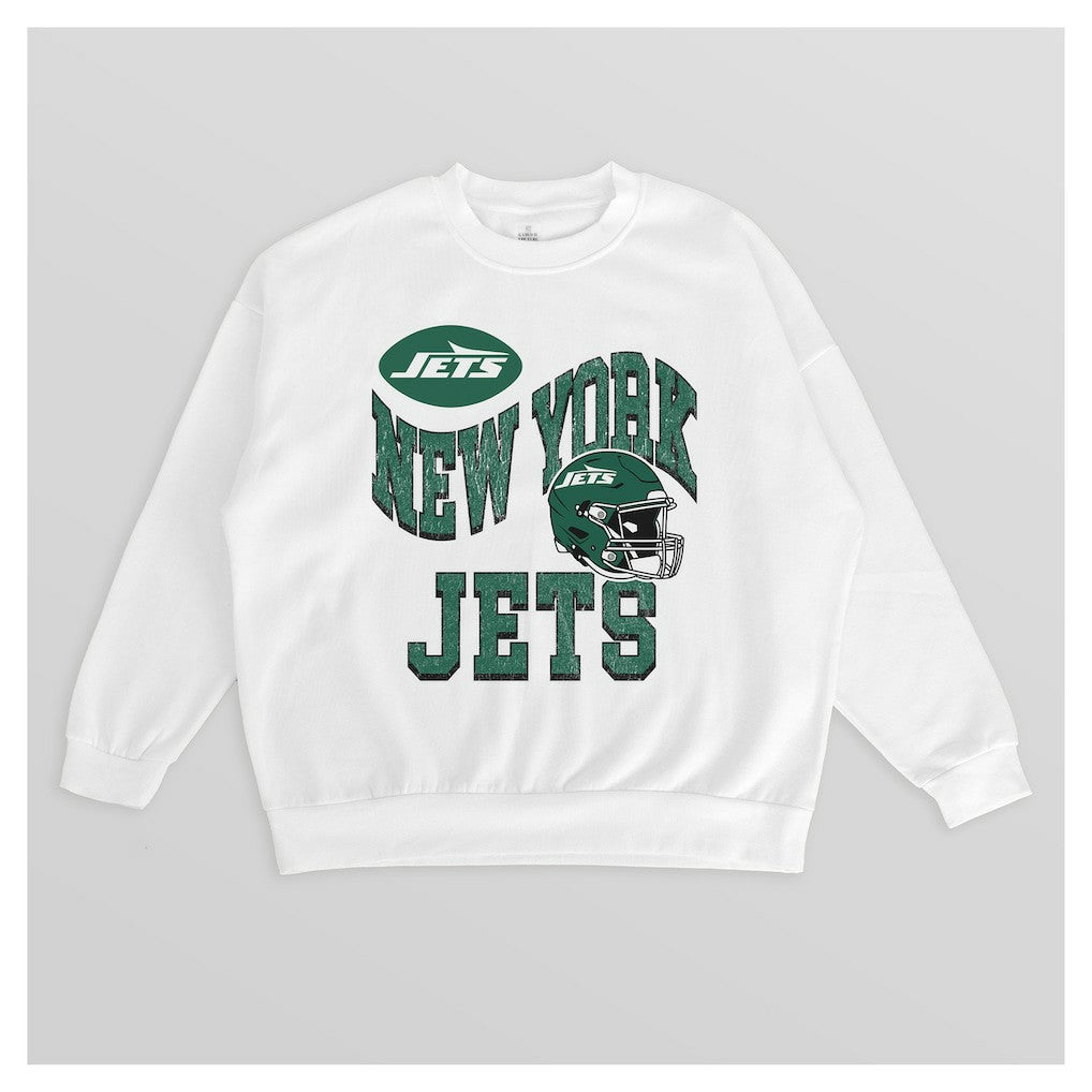 NFL New York Jets Gameday Couture Women's Oversized Hard Earned Premium Fleece Pullover Sweatshirt