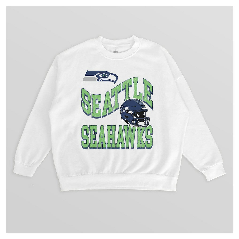 NFL Seattle Seahawks Gameday Couture Women's Oversized Hard Earned Premium Fleece Pullover Sweatshirt