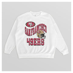 NFL San Francisco 49ers Gameday Couture Women's Oversized Hard Earned Premium Fleece Pullover Sweatshirt