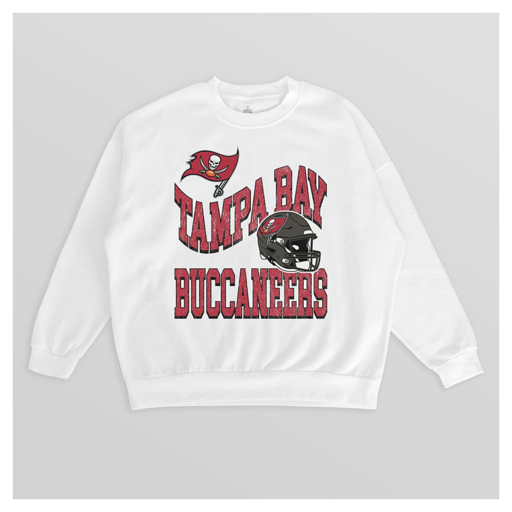 NFL Tampa Bay Buccaneers Gameday Couture Women's Oversized Hard Earned Premium Fleece Pullover Sweatshirt