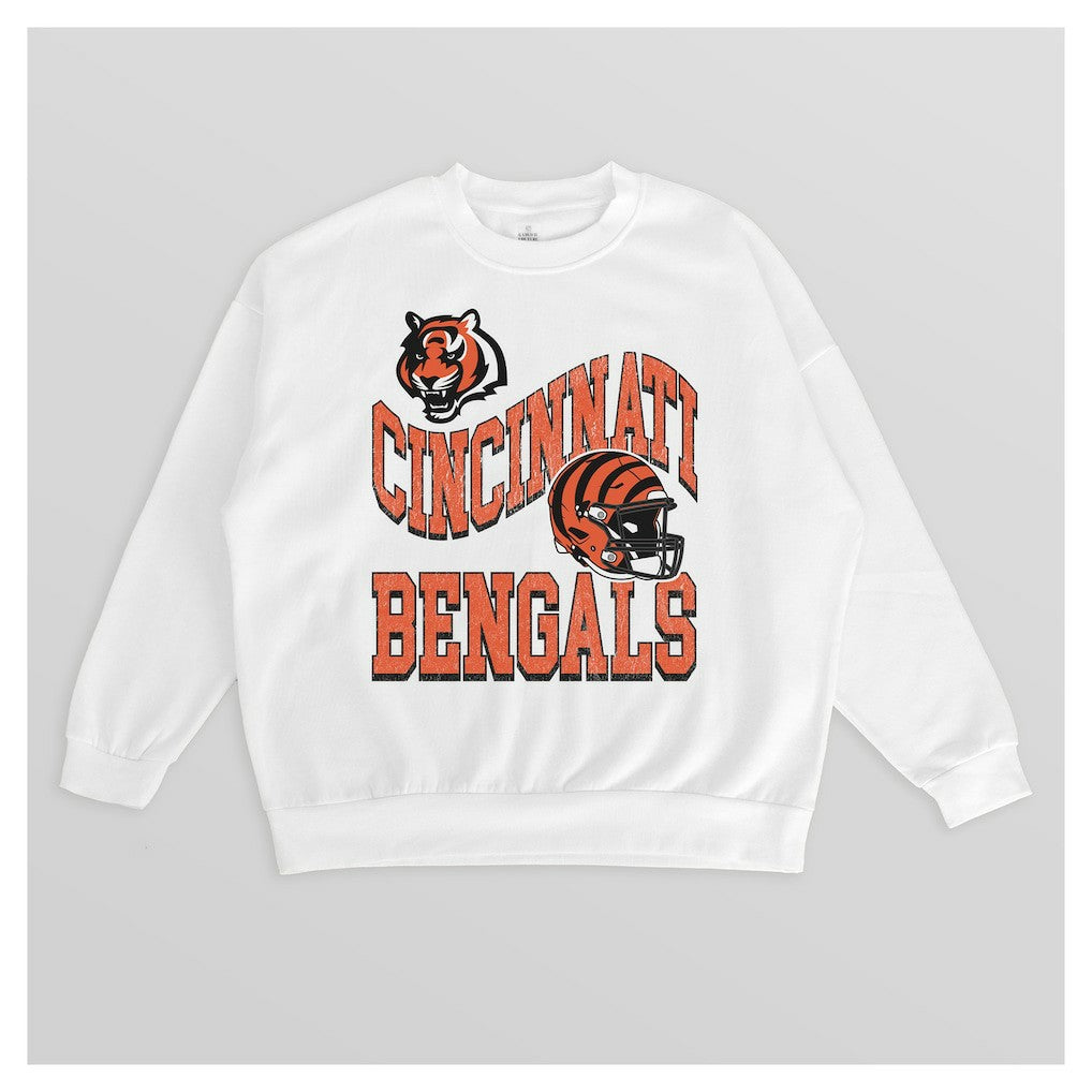 NFL Cincinnati Bengals Gameday Couture Women's Oversized Hard Earned Premium Fleece Pullover Sweatshirt