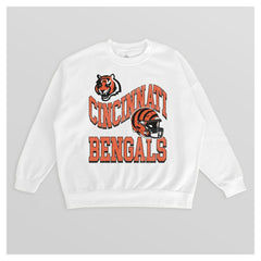 NFL Cincinnati Bengals Gameday Couture Women's Oversized Hard Earned Premium Fleece Pullover Sweatshirt