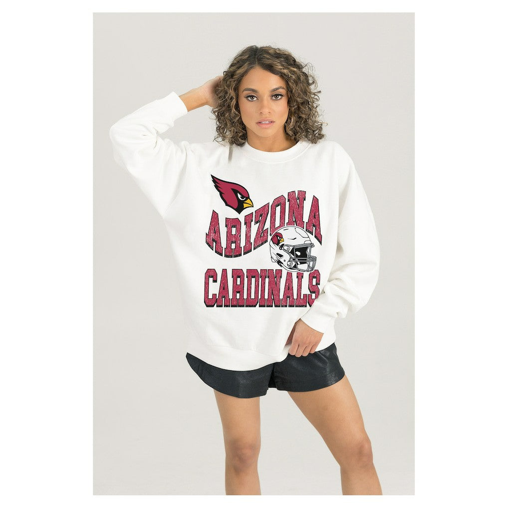 NFL Arizona Cardinals Gameday Couture Women's Oversized Hard Earned Premium Fleece Pullover Sweatshirt