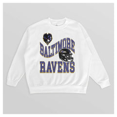 NFL Baltimore Ravens Gameday Couture Women's Oversized Hard Earned Premium Fleece Pullover Sweatshirt