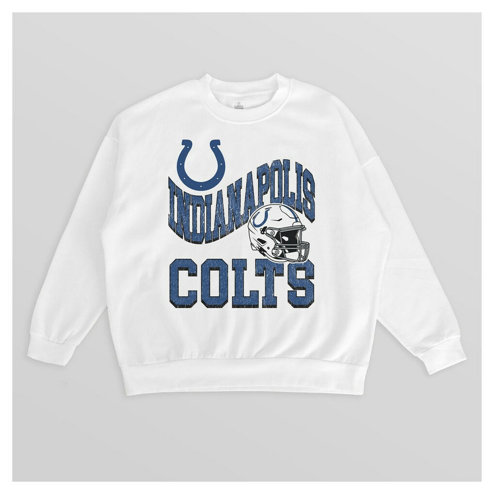 NFL Indianapolis Colts Gameday Couture Women's Oversized Hard Earned Premium Fleece Pullover Sweatshirt