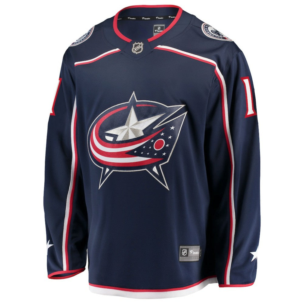 Miles Wood Columbus Blue Jackets Fanatics Home Breakaway Jersey